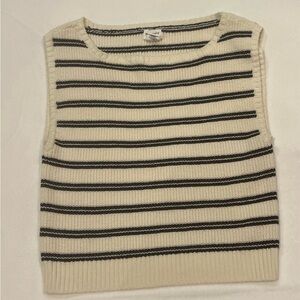 Song of Style Cream and Black Striped Sweater vest